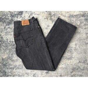 Levis 501‎ Jeans Mens 40x34 (Fits 38x32) Black Denim Straight Leg Button Fly